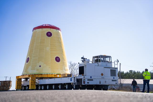 NASA image: NASA moves SLS Hardware for Artemis III at Marshall Space Flight Center